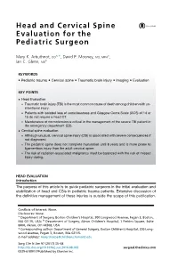 Head and Cervical Spine Evaluation for the Pediatric Surgeon