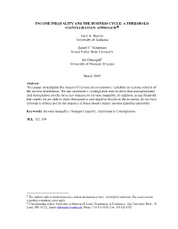 Income Inequality and the Business Cycle: a Threshold Cointegration Approach ♣