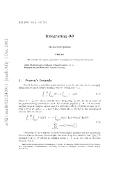Integrating We’Re Actually So ) Z ( = D 0 R = ) Integrating − Dt T Log + Ihe Mcquillan Michael Z ∆( Esnsformula