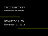 Investor Day Elements B - 255 Text #4 Color #6 (Black) Col 3 Row 3 R: 0 R – 153 November 11, 2013 G: 0 G – 255 B: 0 B - 51