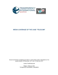 Media Coverage of the Case “Telecom”
