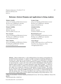 Reference Abstract Domains and Applications to String Analysis