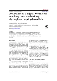 Resistance of a Digital Voltmeter