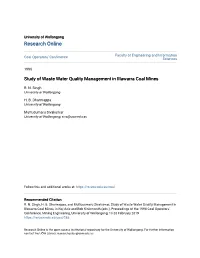 Study of Waste Water Quality Management in Iilawarra Coal Mines