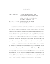 Abstract Adaptive Sampling for Geometric