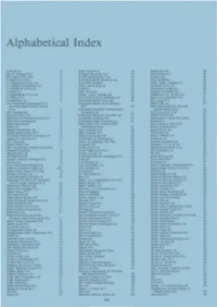 Alphabetical Index