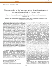 Characterization of Na+ Transport Across the Cell Membranes of the Was Actively Reabsorbed in This Segment [61