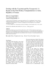 Dealing with the Uncertain and the Unexpected: a Report on the First Kidney Transplantations in Aden, Republic of Yemen