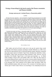 Ecology of Macrofungi in the Beech Woods of the Šumava Mountains and Šumava Foothills