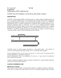 LANTUS® (Insulin Glargine [Rdna Origin] Injection)
