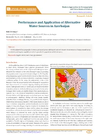 Performance and Application of Alternative Water Sources in Azerbaijan