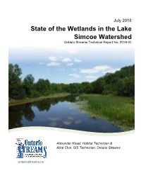 State of the Wetlands in the Lake Simcoe Watershed Ontario Streams Technical Report No