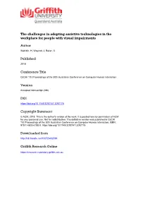 The Challenges in Adopting Assistive Technologies in the Workplace for People with Visual Impairments