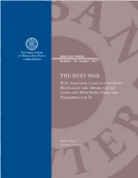 THE NEXT WAR: How Another Conflict Between Hizballah and Israel Could Look and How Both Sides Are Preparing for It