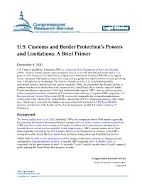US Customs and Border Protection's Powers and Limitations