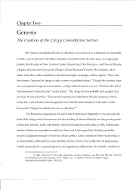 Chapter Two Genesis the Creation of the Clergy Consultation Service