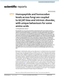 Homopeptide and Homocodon Levels Across Fungi Are Coupled to GC/AT‑Bias and Intrinsic Disorder, with Unique Behaviours for Some Amino Acids Yue Wang & Paul M