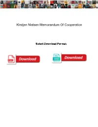 Kirstjen Nielsen Memorandum of Cooperation