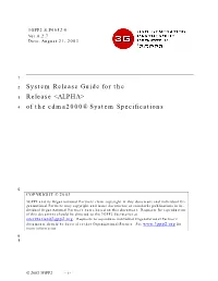 Of the Cdma2000® System Specifications