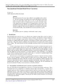 One-Quadrant Switched-Mode Power Converters