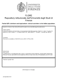 Partial Azfc Deletions and Duplications: Clinical Correlates in the Italian Population