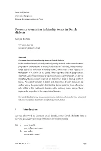 Possessor Truncation in Kinship Terms in Dutch Dialects