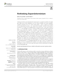 Rethinking Superdeterminism