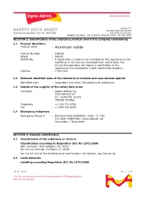 SAFETY DATA SHEET Revision Date 28.07.2021 According to Regulation (EC) No