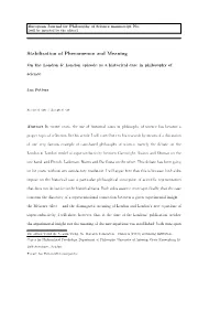 Stabilization of Phenomenon and Meaning