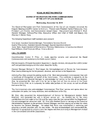 1 Regular Meeting Minutes Board of Recreation And