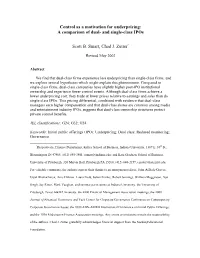 Control As a Motivation for Underpricing: a Comparison of Dual- and Single-Class Ipos