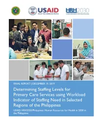 Determining Staffing Levels for Primary Care Services Using