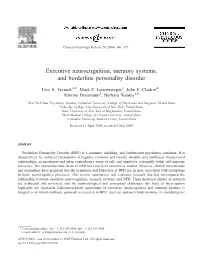Executive Neurocognition, Memory Systems, and Borderline Personality Disorder
