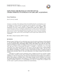 Exploiting the Bilingual's Psycho-Social