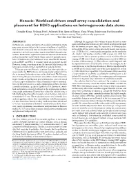 Henosis: Workload-Driven Small Array Consolidation and Placement for HDF5 Applications on Heterogeneous Data Stores