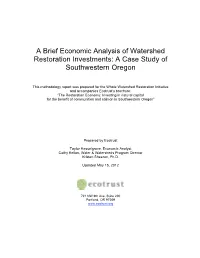 Methods for Value of Watershed Restoration 2.2.12B