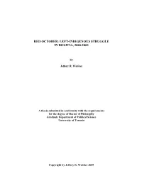 Red October: Left-Indigenous Struggle in Bolivia, 2000-2005