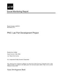 SMR: Papua New Guinea: Lae Port Development Project
