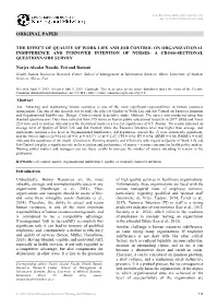 The Effect of Quality of Work Life and Job Control on Organizational Indifference and Turnover Intention of Nurses: a Cross-Sectional Questionnaire Survey