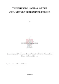 The Internal Syntax of the Chimakonde Determiner Phrase