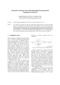Towards a Security-Aware Benchmarking Framework for Function-As-A-Service