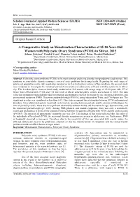 A Comparative Study on Menstruation Characteristics of 15-20-Year-Old