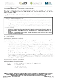 Course Material Filename Conventions