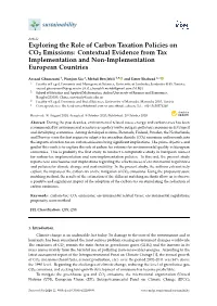 Exploring the Role of Carbon Taxation Policies on CO2 Emissions: Contextual Evidence from Tax Implementation and Non-Implementation European Countries
