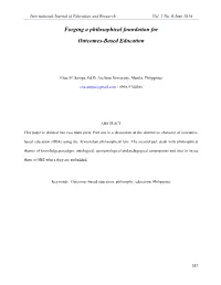 Forging a Philosophical Foundation for Outcomes-Based Education