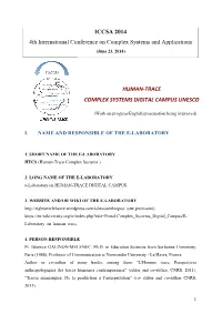 ! Human-Trace Complex Systems Digital Campus