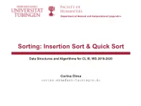 Insertion Sort & Quick Sort