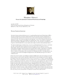 Massimo Olivucci Director of the Laboratory for Computational Photochemistry and Photobiology
