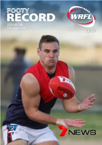 RECORD ISSUE 19 13Th August 2016 $2.00