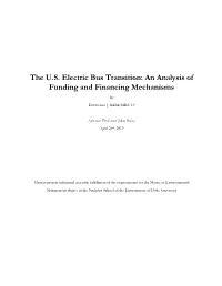 The U.S. Electric Bus Transition: an Analysis of Funding and Financing Mechanisms by Dexter Liu | MEM/MBA ‘19
